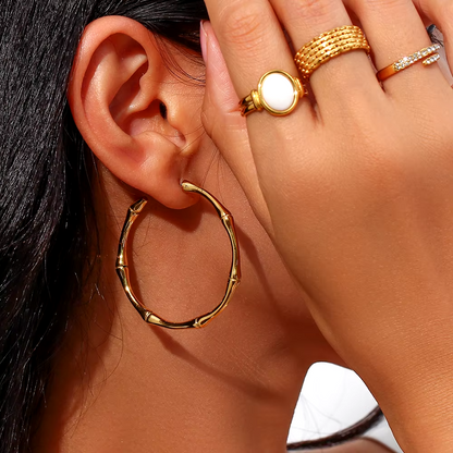 Bamboo Hoop Earrings