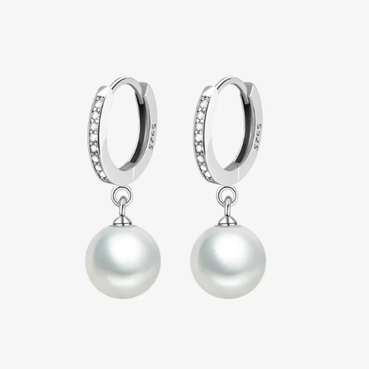 Sparkling Pearl Drop Earrings