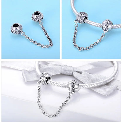 Sparkling Heart Safety Chain Charm