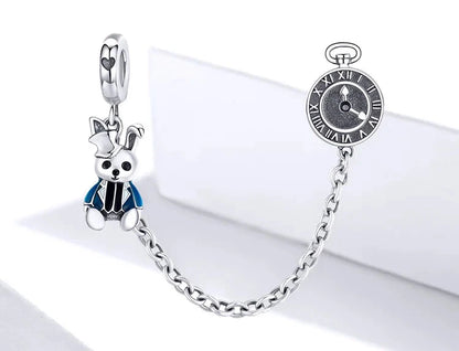 Mystic Bunny & Timepiece Safety Chain Charm