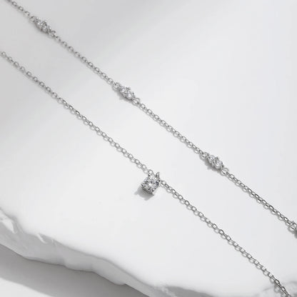 Dual Chain Moissanite Necklace