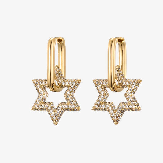 Starry Pavé Hoop Earrings