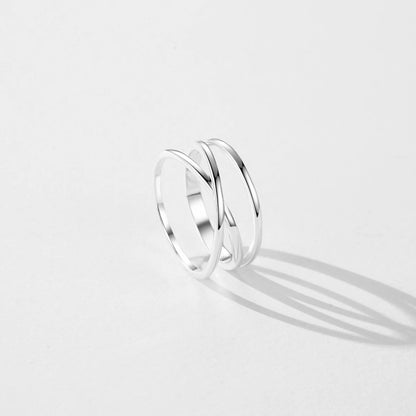 Wave Triple Row Ring