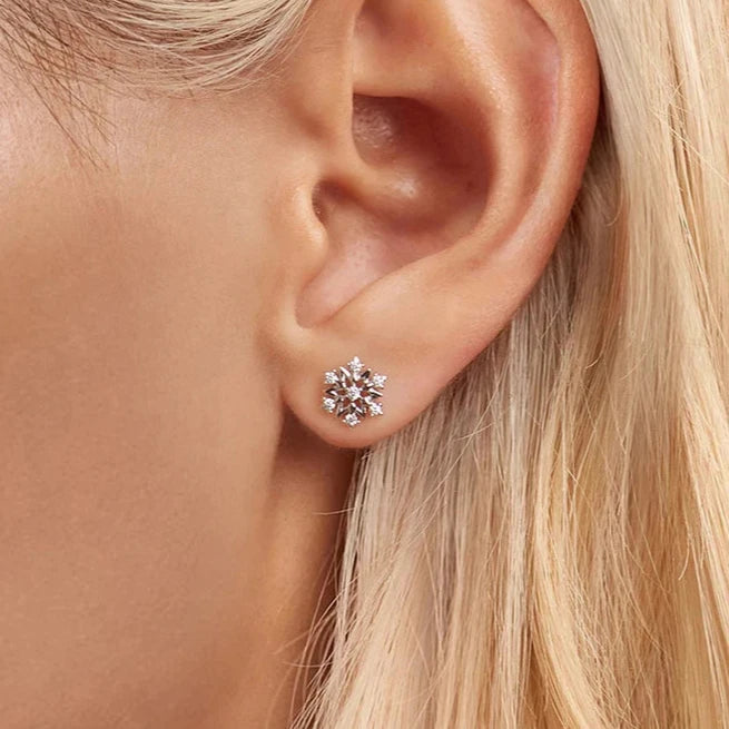 Snowflake Sparkle Stud Earrings