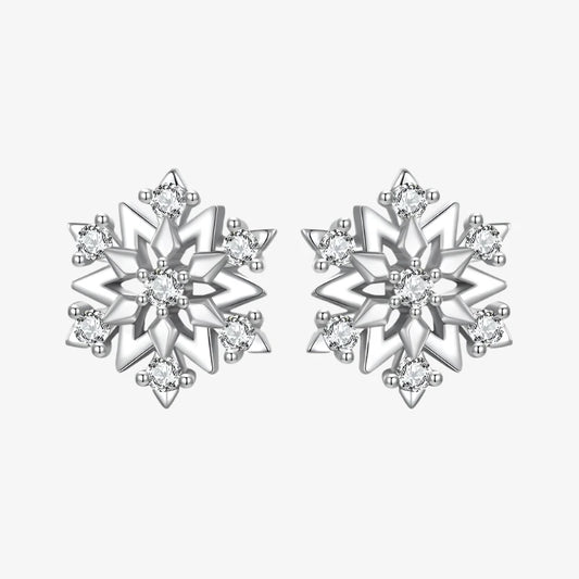 Snowflake Sparkle Stud Earrings