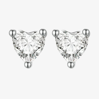 Brilliant Heartstone Stud Earrings