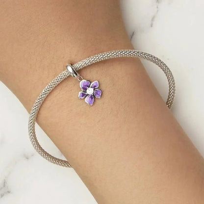 Delicate Purple Flower Charm