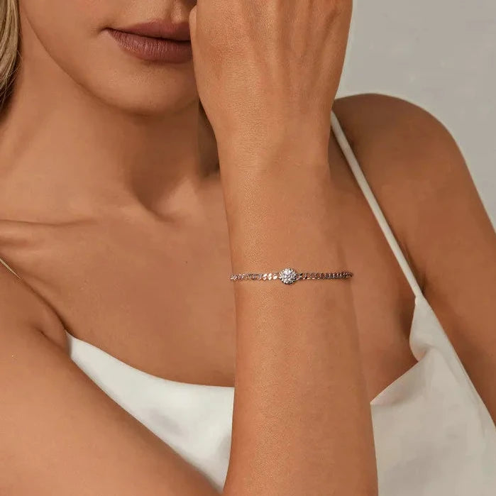 Brilliant Halo Moissanite Bracelet