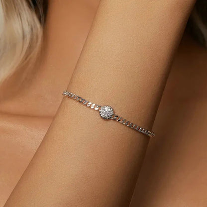 Brilliant Halo Moissanite Bracelet