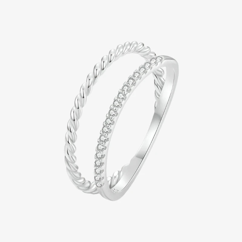 Radiant Twist Double Row Ring