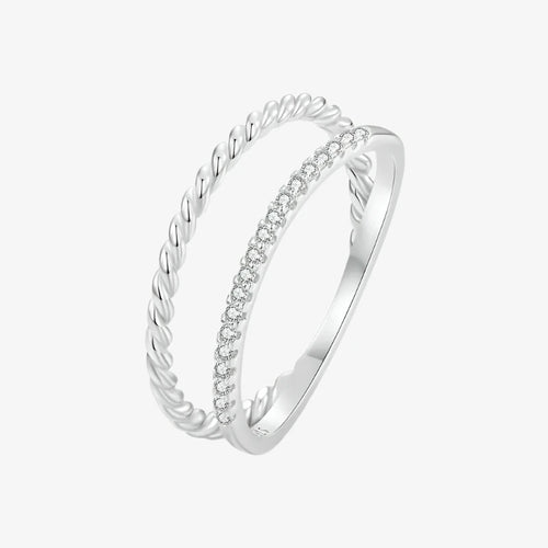 Radiant Twist Double Row Ring