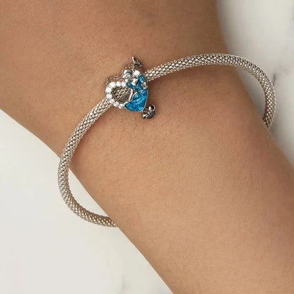 Blue Princess Heart Charm