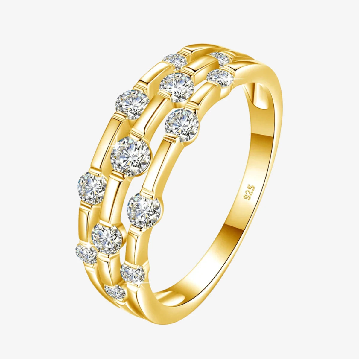 Diana Triple-row Moissanite Ring