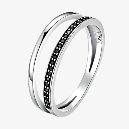 Black Two-row Ring