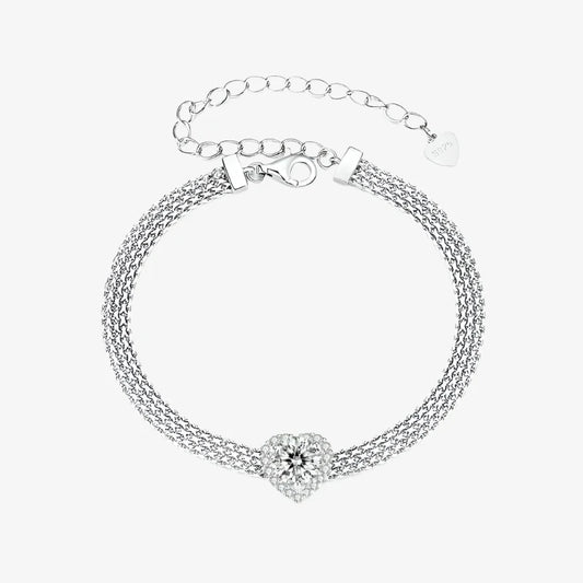 Moissanite Heart Bracelet