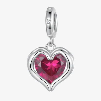 Eternal Crimson Heart Dangle Charm