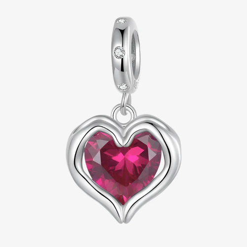 Eternal Crimson Heart Dangle Charm