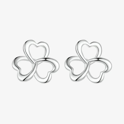 Clover Heart Stud Earrings