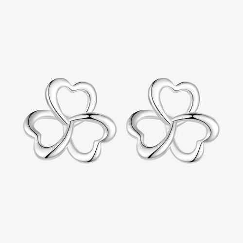 Clover Heart Stud Earrings