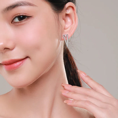 Brilliant V Shape Stud Earrings