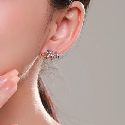 Sparkling Spiral Stud Earrings