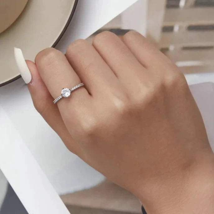 Brilliant Halo Solitaire Ring