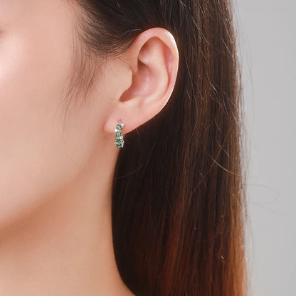 Radiant Emerald Hoop Earrings