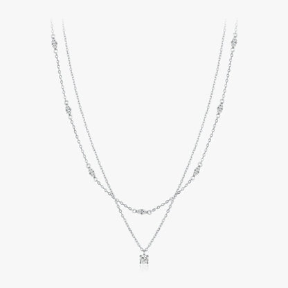 Dual Chain Moissanite Necklace