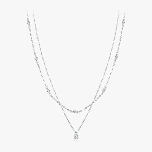 Dual Chain Moissanite Necklace