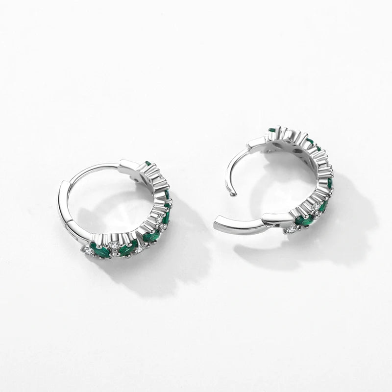 Radiant Emerald Hoop Earrings