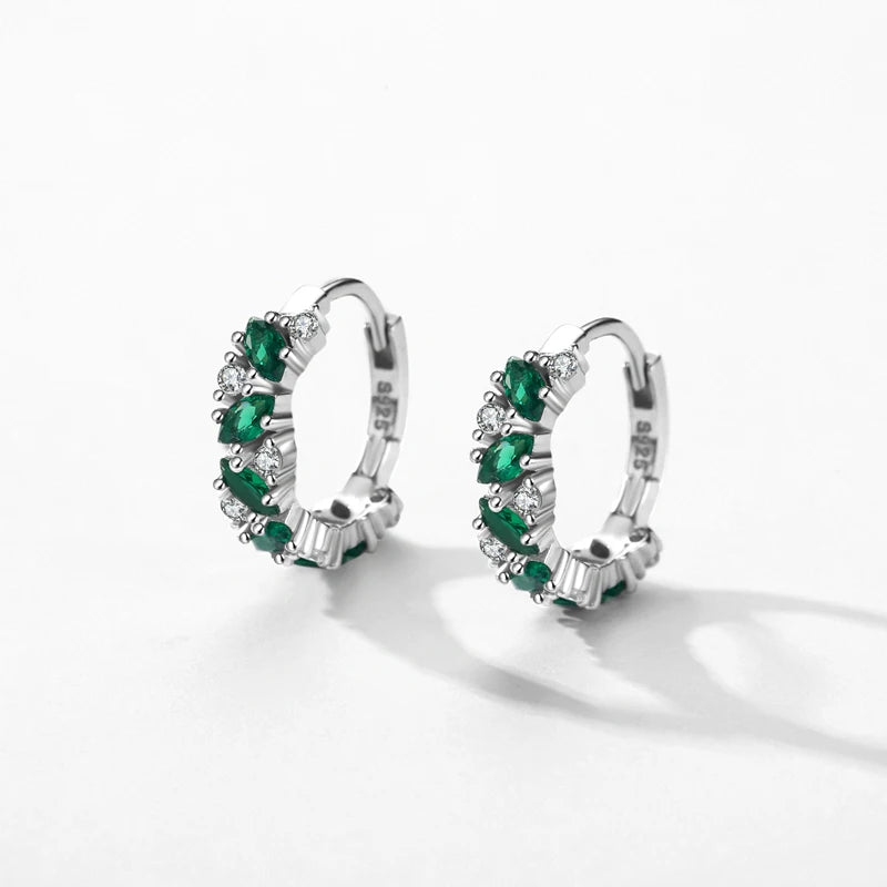 Radiant Emerald Hoop Earrings